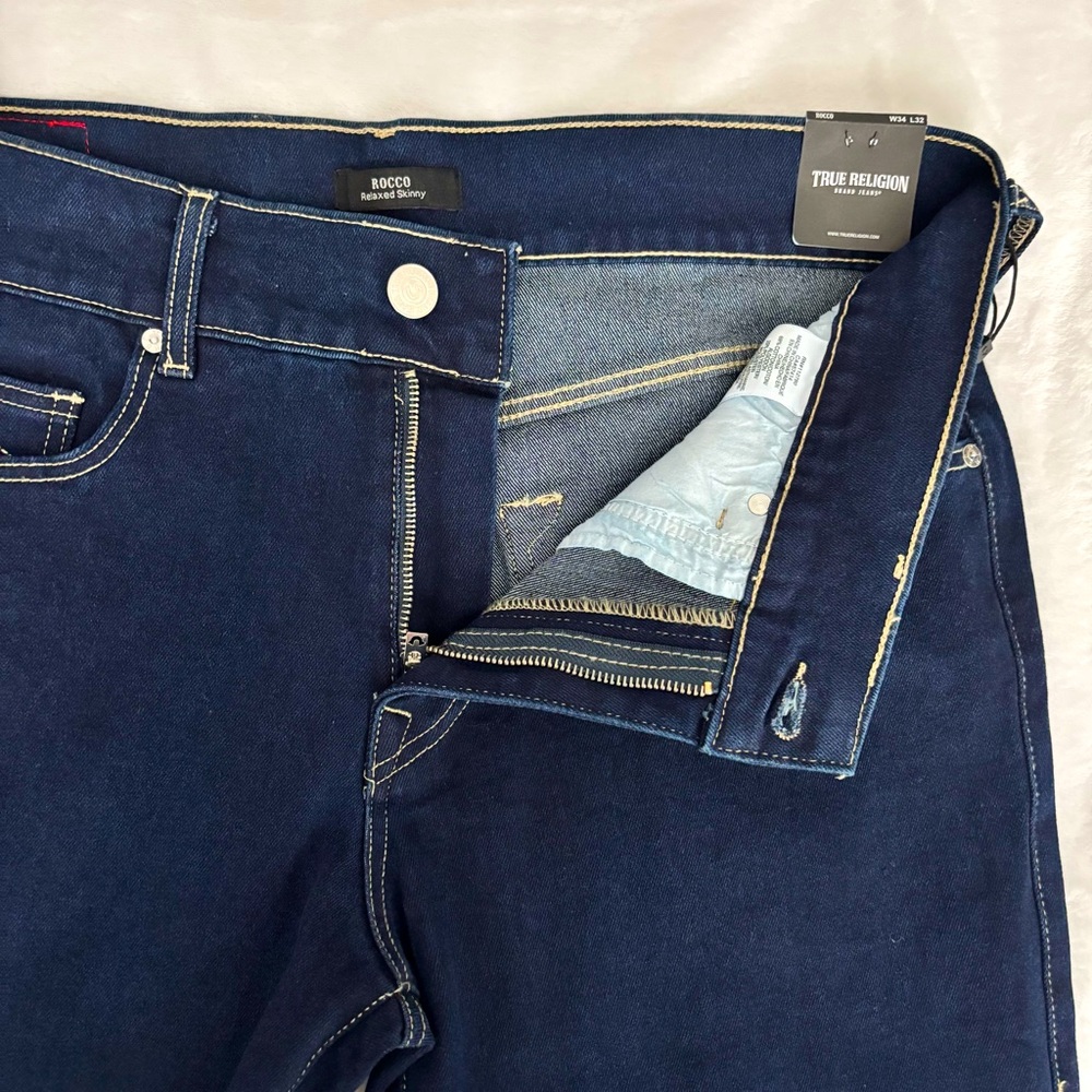 TRUE RELIGION Men's Rocco Single Needle Relaxed Skinny Jeans—NWT—34/32 - Picture 4 of 16